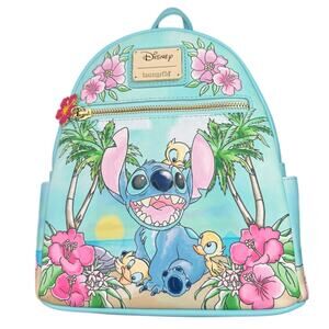 LOUNGEFLY LILO AND STITCH DUCKLING BEACH MINI BACKPACK NWT